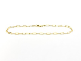 Modest 18K Yellow Gold Paperclip Bracelet 7.5" 