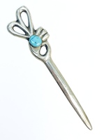 Native American Navajo Sterling Silver Letter Opener with Turquoise Stone