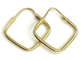  Shine With Opulence: 18KT Yellow Gold Square Hoops