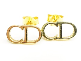  Fusion of Style and Beauty: 18KT Yellow Gold CD Earrings