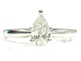 Elegant 14KT White Gold Pear Shaped Diamond Ring