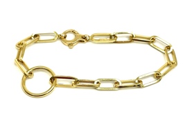 Stylish 18KT Yellow Gold Paperclip Bracelet