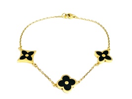  Exquisite 21KT Yellow Gold Floral Bracelet 