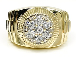 Exquisite 14KT Yellow Gold Men's Diamond Ring