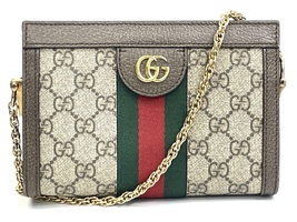 Gucci Ophidia GG Supreme Small Shoulder Bag with Gold Chain