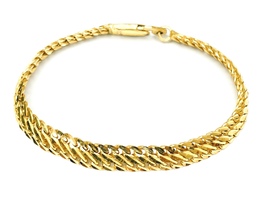 Dashing and Elegant Unisex: 22K Yellow Gold Bracelet 8.5" length