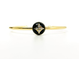 Color Blossom Open Bangle, Yellow Gold, White Gold, Onyx And Diamonds