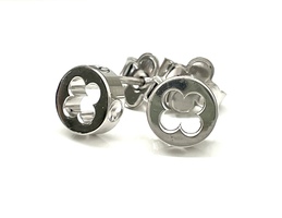 Elegant Louis Vuitton 18K White Gold Empreinte Stud Earrings