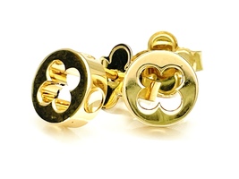 Everlasting Elegance: Louis Vuitton 18K Yellow Gold Empreinte Ear Studs Earrings