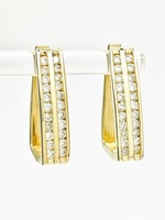  Beautiful 14K Yellow Gold Diamond .60 ctw Huggie Earrings