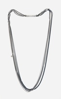 Luxurious David Yurman Silver And Metal Multi Strand Necklace With Diamonds