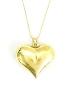  For The Romantics: 14K Yellow Gold Heart Pendant Necklace 30"