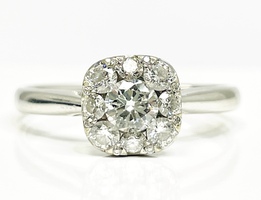  Spellbinding Elegance: 14K White Gold Diamond .70 ctw Ring Size 9