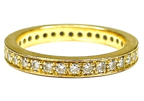  Exquisitely Crafted: 18K Yellow Gold Diamond .33 ctw Eternity Band Size 6.75