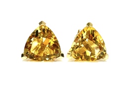  Enchanting 14K Yellow Gold Studs with Citrine Gemstones