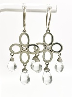  Simple Grandeur: 18K White Gold Drop Earrings