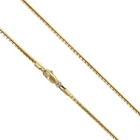  Epitome of Luxury: 18K Yellow Gold Box Chain Necklace 27"