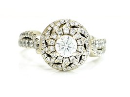  Stunning White Gold 1.25 ctw Diamond Sapphire Ring Size 8