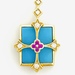  18k Yellow Gold Sleeping Beauty Turquoise Cross with Diamonds and Rubies