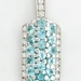  Elegant 18K White Gold Natural Diamond .16 ctw Blue Topaz Pendant