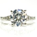  Ethereal 18K White Gold 2.0 ctw Moissanite Center .15 ctw Diamond Ring Size 5