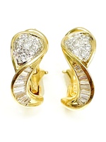  Radiant 14K Yellow Gold Diamond .76 ctw Earrings with Omega Back Closure