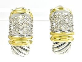 Stunning David Yurman 18K/925 Diamond .1 ctw Earrings