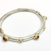 925 Sterling Silver David Yurman Bangle with 18K Gold, Tourmaline, and Diamonds