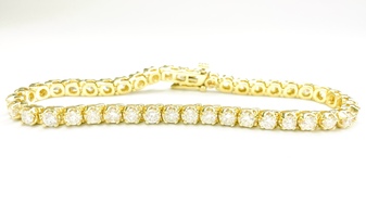  Timeless: 14K Yellow Gold 4.0 ctw Diamond Tennis Bracelet 7"