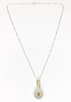 Tiffany & Co. Cadena Sterling Silver 18K Rose Gold Round Lock Pendant 16"