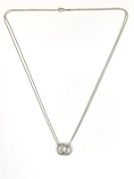 For a Radiant Look Platinum Circles Necklace 18"