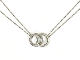For a Radiant Look Platinum Circles Necklace 18"