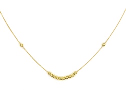 Timeless 18K Yellow Gold Beaded Necklace 17.5"