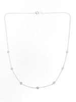  Graceful Look: 14K White Gold .15 ctw Diamonds by Yard Necklace 16" Necklace