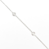  Graceful Look: 14K White Gold .15 ctw Diamonds by Yard Necklace 16" Necklace