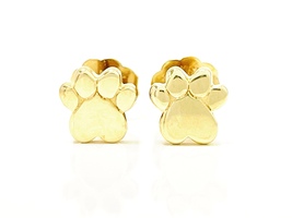  A Symbol of Warmth: 14K Yellow Gold Paw Studs