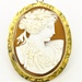 Ethereal Beauty: 10K Cameo Brooch/Pendant Approx 2"