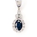  Epitome of Elegance: 18K White Gold .25 ctw Diamond & Sapphire Pendant