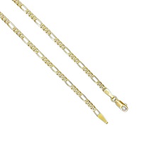Modern Charm: 18K Yellow Gold 3mm Figaro Chain 20"