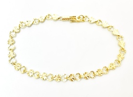 Walk With Love: 14K Yellow Gold Bracelet Heart 7"