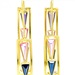 A Vibrant Medley: 18K Yellow Gold Multicolored Stone Earrings