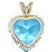 Magical 14K Yellow Gold Blue Topaz Heart Pendant