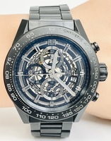 The Perfect Look: Tag Heuer Black Carrara Ceramic Watch Skeleton Dial CAR2A91 