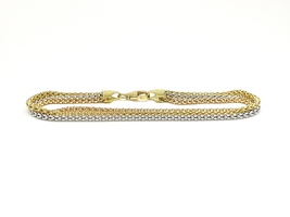 Simple Elegance: 18K Tri-Tone Bracelet 7.5" length
