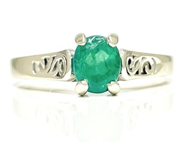 Ethereal 14K White Gold Emerald Ring Size 5