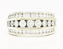 Elegant 10K White Gold Men's 2.0 ctw LG Diamond Ring Size 13.25