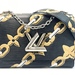 Edgy Louis Vuitton Epi Chain Flower Twist Shoulder Bag MM Black