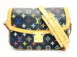 Elegant Contrast: Louis Vuitton Monogram Multicolor Sologne Black